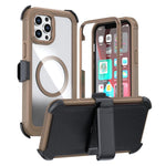 Capa Magnética de Acrílico com Cobertura Total e Clipe Traseiro para Telemóvel, Para iPhone 14 / 13, Para iPhone 14 Pro, Para iPhone 14 Pro Max, Para iPhone 13 Pro Max, Para iPhone 13 Pro, Para iPhone 12 / 12 Pro