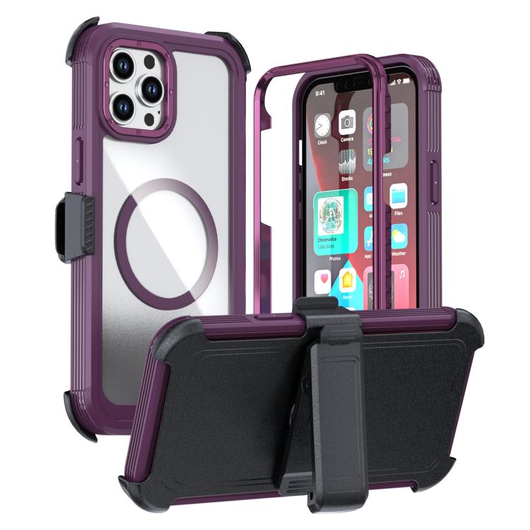 Capa Magnética de Acrílico com Cobertura Total e Clipe Traseiro para Telemóvel, Para iPhone 14 / 13, Para iPhone 14 Pro, Para iPhone 14 Pro Max, Para iPhone 13 Pro Max, Para iPhone 13 Pro, Para iPhone 12 / 12 Pro