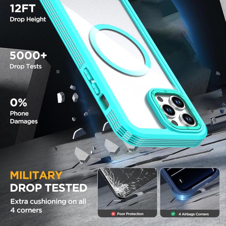 Capa de telemóvel magnética em acrílico com cobertura total e clipe traseiro, para iPhone 12 Pro Max