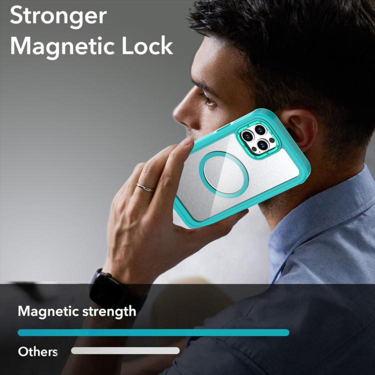 Capa de telemóvel magnética em acrílico com cobertura total e clipe traseiro, para iPhone 12 Pro Max