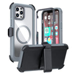 Capa de telemóvel magnética em acrílico com cobertura total e clipe traseiro, para iPhone 12 Pro Max