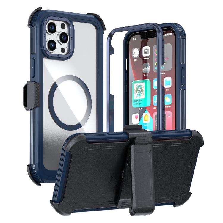 Capa de telemóvel magnética em acrílico com cobertura total e clipe traseiro, para iPhone 12 Pro Max