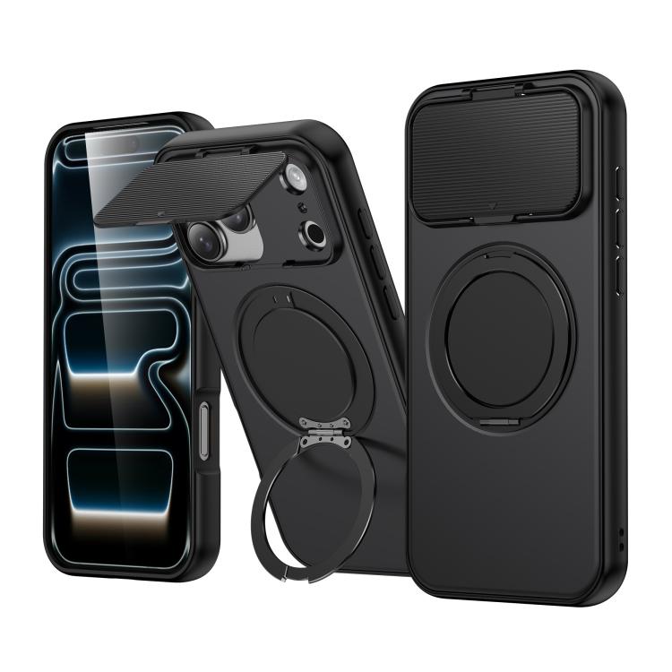 Capa híbrida PC TPU com suporte magnético ShellGod, rotação e proteção para lente, para iPhone 17 Pro Max, para iPhone 17 Pro