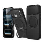 Capa híbrida PC TPU com suporte magnético ShellGod, rotação e proteção para lente, para iPhone 17 Pro Max, para iPhone 17 Pro