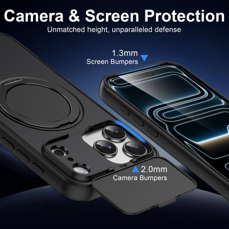 Capa híbrida PC TPU com suporte magnético ShellGod, rotação e proteção para lente, para iPhone 17 Pro Max, para iPhone 17 Pro