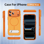 Capa de Telemóvel Magnética Imitando Original com Duas Cores e Suporte, Para iPhone 17 Pro Max, Para iPhone 17 Pro
