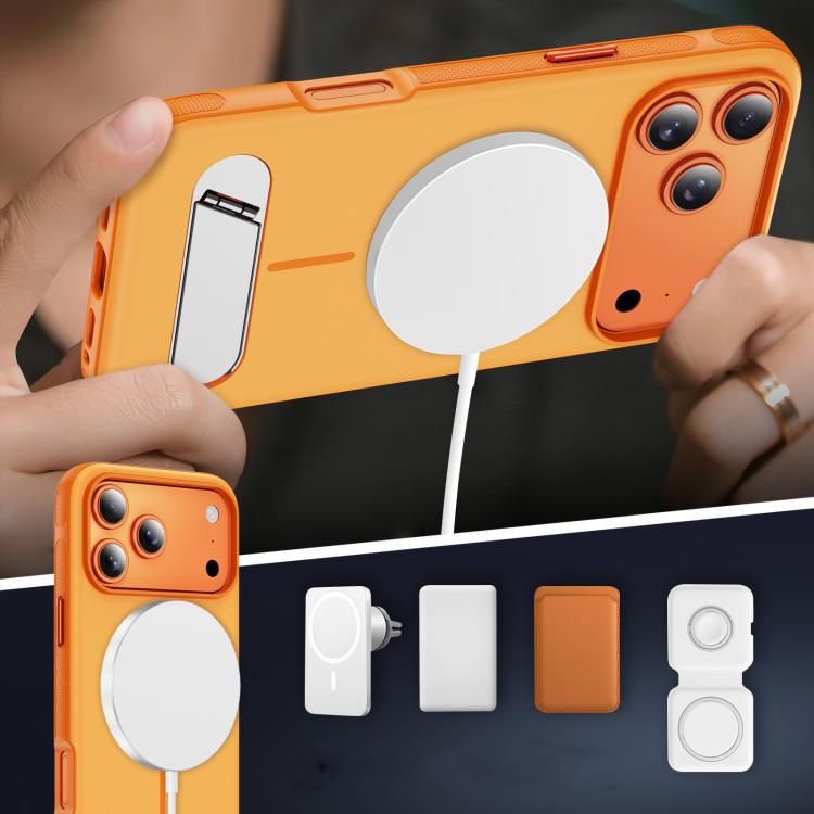 Capa de Telemóvel Magnética Imitando Original com Duas Cores e Suporte, Para iPhone 17 Pro Max, Para iPhone 17 Pro