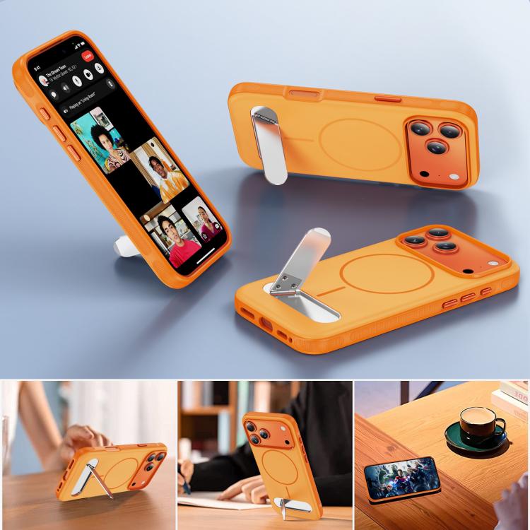Capa de Telemóvel Magnética Imitando Original com Duas Cores e Suporte, Para iPhone 17 Pro Max, Para iPhone 17 Pro