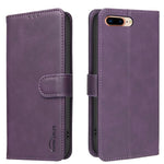 Capa de telemóvel em pele vegana com textura de bezerro de cor sólida e RFID, Para iPhone XS Max, Para iPhone 6 Plus/7 Plus/8 Plus, Para iPhone 6 / 7 / 8