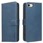 Capa de telemóvel em pele vegana com textura de bezerro de cor sólida e RFID, Para iPhone XS Max, Para iPhone 6 Plus/7 Plus/8 Plus, Para iPhone 6 / 7 / 8
