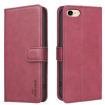 Capa de telemóvel em pele vegana com textura de bezerro de cor sólida e RFID, Para iPhone XS Max, Para iPhone 6 Plus/7 Plus/8 Plus, Para iPhone 6 / 7 / 8