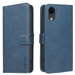 Capa de telemóvel em pele vegana com textura de bezerro de cor sólida e RFID, Para iPhone XS Max, Para iPhone 6 Plus/7 Plus/8 Plus, Para iPhone 6 / 7 / 8