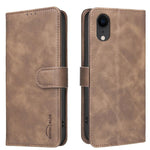 Capa de telemóvel em pele vegana com textura de bezerro de cor sólida e RFID, Para iPhone XS Max, Para iPhone 6 Plus/7 Plus/8 Plus, Para iPhone 6 / 7 / 8