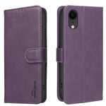 Capa de telemóvel em pele vegana com textura de bezerro de cor sólida e RFID, Para iPhone XS Max, Para iPhone 6 Plus/7 Plus/8 Plus, Para iPhone 6 / 7 / 8