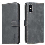 Capa de telemóvel em pele vegana com textura de bezerro de cor sólida e RFID, Para iPhone XS Max, Para iPhone 6 Plus/7 Plus/8 Plus, Para iPhone 6 / 7 / 8