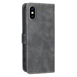 Capa de telemóvel em pele vegana com textura de bezerro de cor sólida e RFID, Para iPhone XS Max, Para iPhone 6 Plus/7 Plus/8 Plus, Para iPhone 6 / 7 / 8