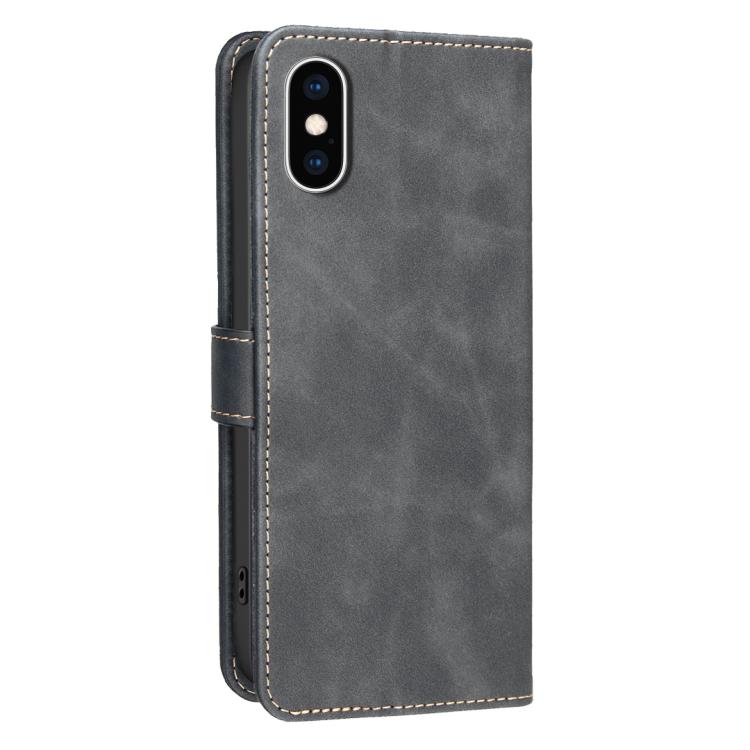 Capa de telemóvel em pele vegana com textura de bezerro de cor sólida e RFID, Para iPhone XS Max, Para iPhone 6 Plus/7 Plus/8 Plus, Para iPhone 6 / 7 / 8
