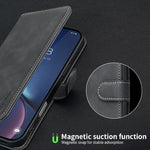 Capa de telemóvel em pele vegana com textura de bezerro de cor sólida e RFID, Para iPhone XS Max, Para iPhone 6 Plus/7 Plus/8 Plus, Para iPhone 6 / 7 / 8