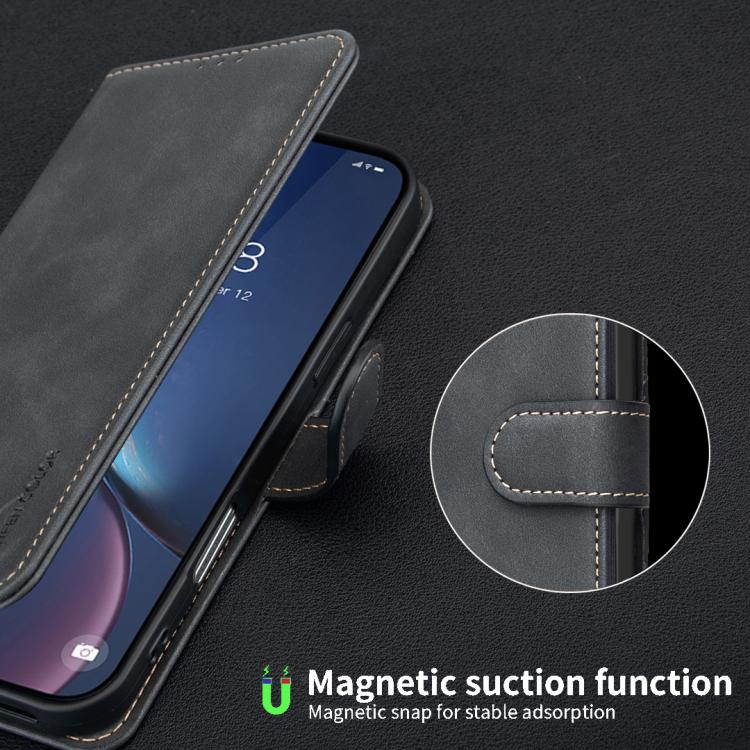 Capa de telemóvel em pele vegana com textura de bezerro de cor sólida e RFID, Para iPhone XS Max, Para iPhone 6 Plus/7 Plus/8 Plus, Para iPhone 6 / 7 / 8