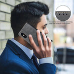 Capa de telemóvel em pele vegana com textura de bezerro de cor sólida e RFID, Para iPhone XS Max, Para iPhone 6 Plus/7 Plus/8 Plus, Para iPhone 6 / 7 / 8