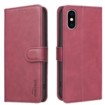 Capa de telemóvel em pele vegana com textura de bezerro de cor sólida e RFID, Para iPhone XS Max, Para iPhone 6 Plus/7 Plus/8 Plus, Para iPhone 6 / 7 / 8