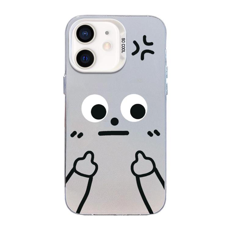 Little Man Gestures Colored Silver Frosted PC Hybrid TPU Phone Case, For iPhone 12 mini, For iPhone 11 Pro Max, For iPhone 11, For iPhone 11 Pro, For iPhone X / XS, For iPhone XS Max, For iPhone 8 Plus / 7 Plus
