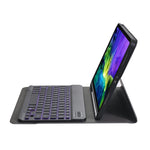 A098BS Capa protetora destacável ultrafina com teclado Bluetooth retroiluminado para iPad Air 11 2024 / 2025 / Air 4 10.9 polegadas 2020, com suporte e slot para caneta, A098BS