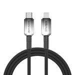 Cabo de Dados Trançado Transparente em Gradiente DUX DUCIS WLCM Série 27W Tipo-C para 8 Pin, Comprimento: 1m, Tipo-C para 8 Pin