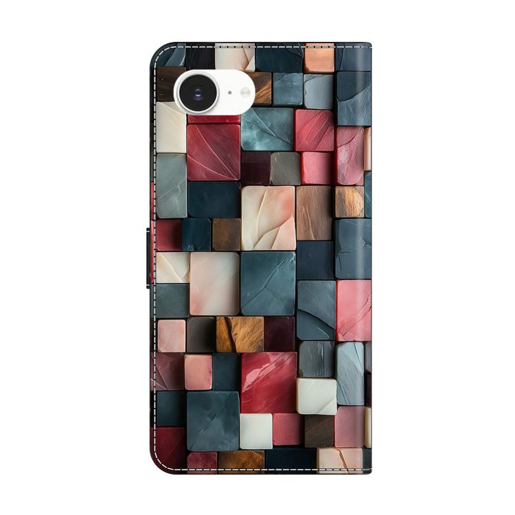 Capa de Telemóvel em Pele Vegana Pintada com Efeito Cristalino, Para iPhone 17e / 16e, Para iPhone 17 Pro Max, Para iPhone 17 Pro, Para iPhone 17