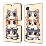Capa de Telemóvel em Pele Vegana Pintada com Efeito Cristalino, Para iPhone 17e / 16e, Para iPhone 17 Pro Max, Para iPhone 17 Pro, Para iPhone 17