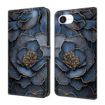 Capa de Telemóvel em Pele Vegana Pintada com Efeito Cristalino, Para iPhone 17e / 16e, Para iPhone 17 Pro Max, Para iPhone 17 Pro, Para iPhone 17
