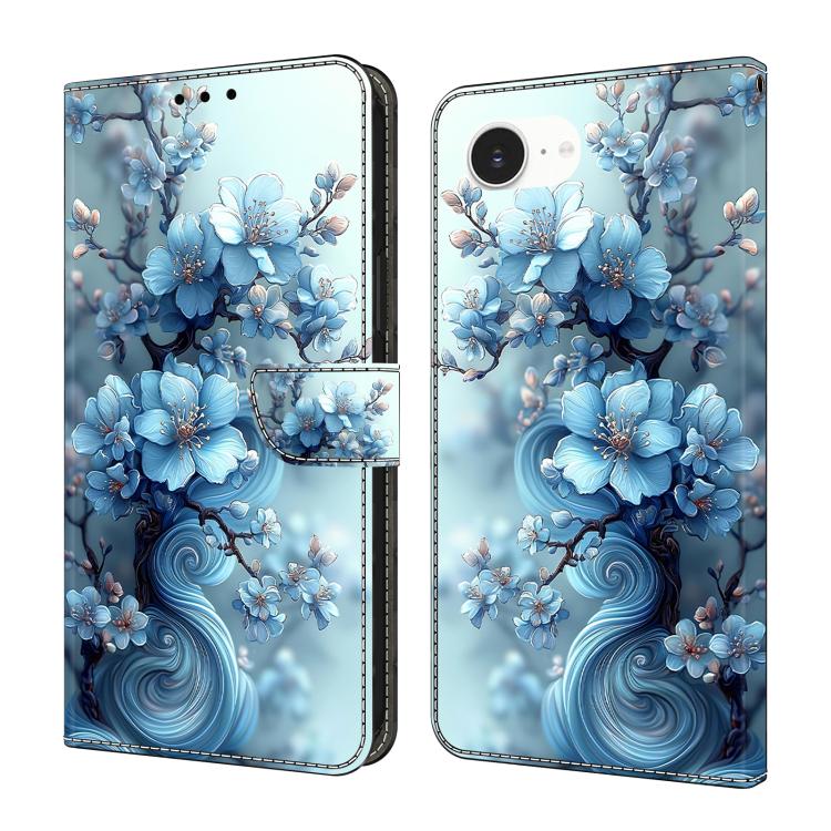 Capa de Telemóvel em Pele Vegana Pintada com Efeito Cristalino, Para iPhone 17e / 16e, Para iPhone 17 Pro Max, Para iPhone 17 Pro, Para iPhone 17