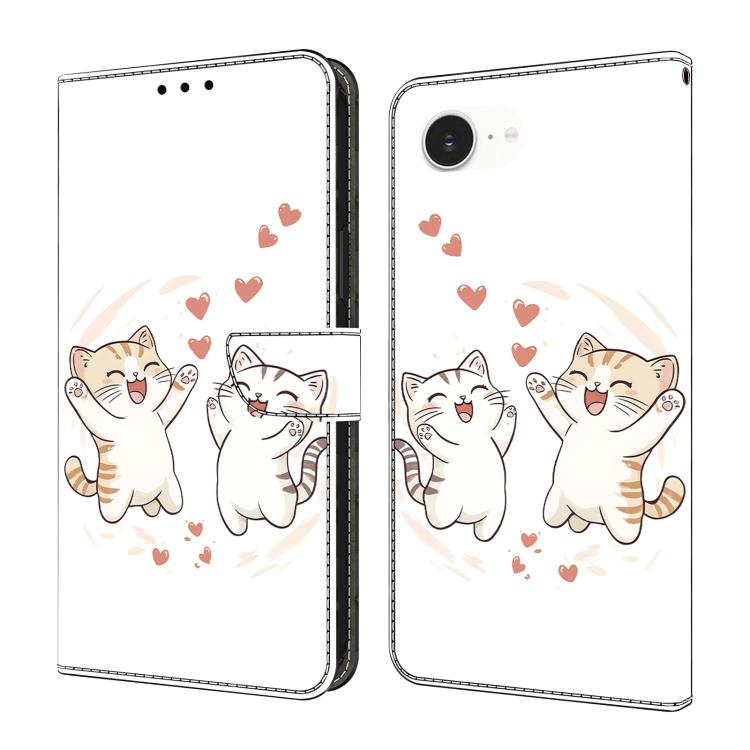 Capa de Telemóvel em Pele Vegana Pintada com Efeito Cristalino, Para iPhone 17e / 16e, Para iPhone 17 Pro Max, Para iPhone 17 Pro, Para iPhone 17