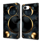Capa de Telemóvel em Pele Vegana Pintada com Efeito Cristalino, Para iPhone 17e / 16e, Para iPhone 17 Pro Max, Para iPhone 17 Pro, Para iPhone 17