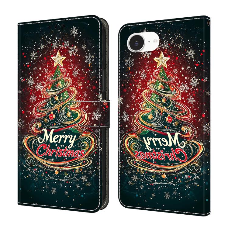 Capa de Telemóvel em Pele Vegana Pintada com Efeito Cristalino, Para iPhone 17e / 16e, Para iPhone 17 Pro Max, Para iPhone 17 Pro, Para iPhone 17