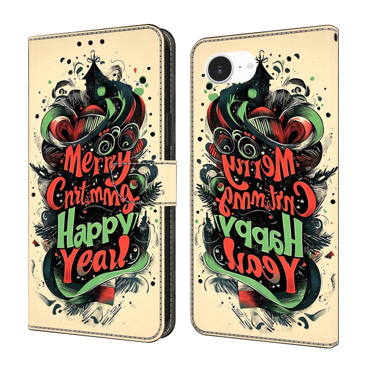 Capa de Telemóvel em Pele Vegana Pintada com Efeito Cristalino, Para iPhone 17e / 16e, Para iPhone 17 Pro Max, Para iPhone 17 Pro, Para iPhone 17