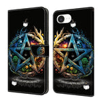 Capa de Telemóvel em Pele Vegana Pintada com Efeito Cristalino, Para iPhone 17e / 16e, Para iPhone 17 Pro Max, Para iPhone 17 Pro, Para iPhone 17