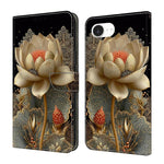 Capa de Telemóvel em Pele Vegana Pintada com Efeito Cristalino, Para iPhone 17e / 16e, Para iPhone 17 Pro Max, Para iPhone 17 Pro, Para iPhone 17