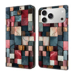 Capa de Telemóvel em Pele Vegana Pintada com Efeito Cristalino, Para iPhone 17e / 16e, Para iPhone 17 Pro Max, Para iPhone 17 Pro, Para iPhone 17