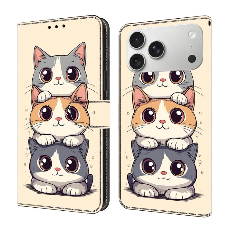 Capa de Telemóvel em Pele Vegana Pintada com Efeito Cristalino, Para iPhone 17e / 16e, Para iPhone 17 Pro Max, Para iPhone 17 Pro, Para iPhone 17