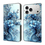 Capa de Telemóvel em Pele Vegana Pintada com Efeito Cristalino, Para iPhone 17e / 16e, Para iPhone 17 Pro Max, Para iPhone 17 Pro, Para iPhone 17