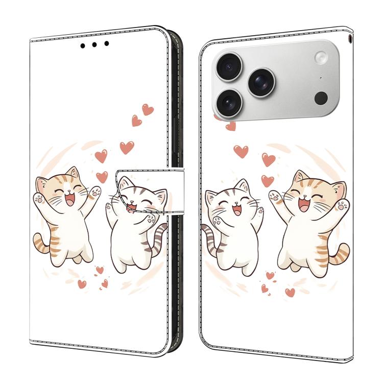 Capa de Telemóvel em Pele Vegana Pintada com Efeito Cristalino, Para iPhone 17e / 16e, Para iPhone 17 Pro Max, Para iPhone 17 Pro, Para iPhone 17