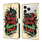 Capa de Telemóvel em Pele Vegana Pintada com Efeito Cristalino, Para iPhone 17e / 16e, Para iPhone 17 Pro Max, Para iPhone 17 Pro, Para iPhone 17
