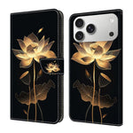 Capa de Telemóvel em Pele Vegana Pintada com Efeito Cristalino, Para iPhone 17e / 16e, Para iPhone 17 Pro Max, Para iPhone 17 Pro, Para iPhone 17