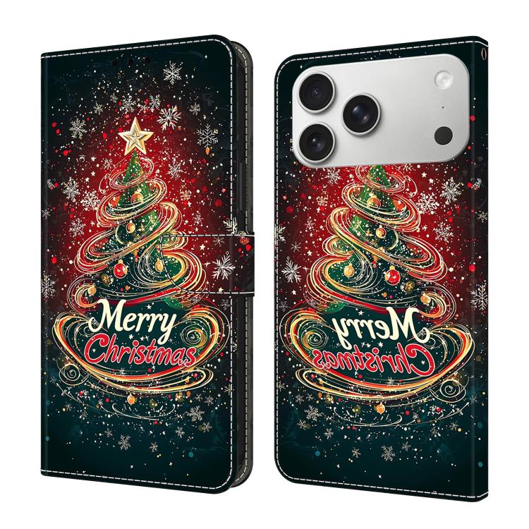 Capa de Telemóvel em Pele Vegana Pintada com Efeito Cristalino, Para iPhone 17e / 16e, Para iPhone 17 Pro Max, Para iPhone 17 Pro, Para iPhone 17