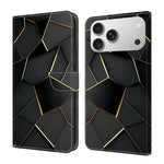 Capa de Telemóvel em Pele Vegana Pintada com Efeito Cristalino, Para iPhone 17e / 16e, Para iPhone 17 Pro Max, Para iPhone 17 Pro, Para iPhone 17