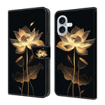 Capa de Telemóvel em Pele Vegana Pintada com Efeito Cristalino, Para iPhone 17e / 16e, Para iPhone 17 Pro Max, Para iPhone 17 Pro, Para iPhone 17