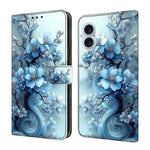 Capa de Telemóvel em Pele Vegana Pintada com Efeito Cristalino, Para iPhone 17e / 16e, Para iPhone 17 Pro Max, Para iPhone 17 Pro, Para iPhone 17