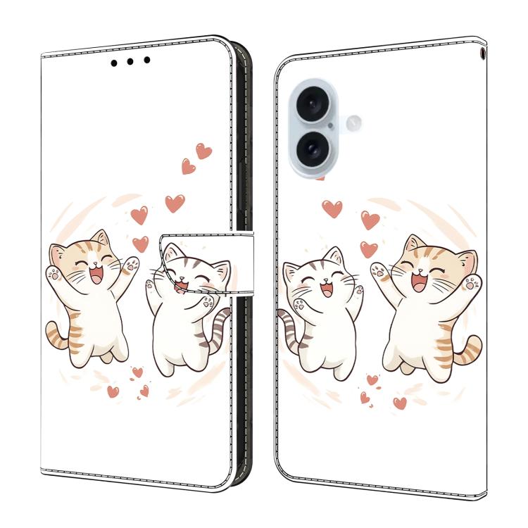 Capa de Telemóvel em Pele Vegana Pintada com Efeito Cristalino, Para iPhone 17e / 16e, Para iPhone 17 Pro Max, Para iPhone 17 Pro, Para iPhone 17
