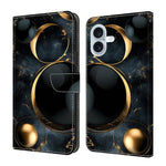 Capa de Telemóvel em Pele Vegana Pintada com Efeito Cristalino, Para iPhone 17e / 16e, Para iPhone 17 Pro Max, Para iPhone 17 Pro, Para iPhone 17